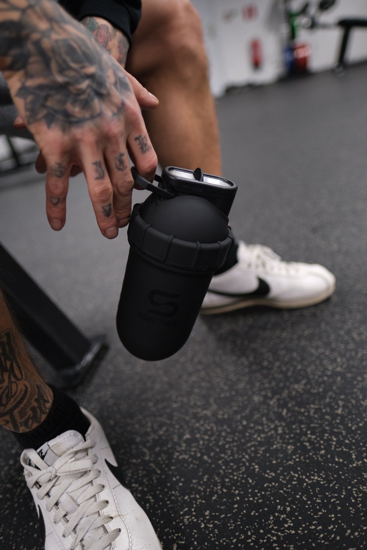 Protein shaker bottle 700mls "Tumbler" Double Wall Steel Matte Black