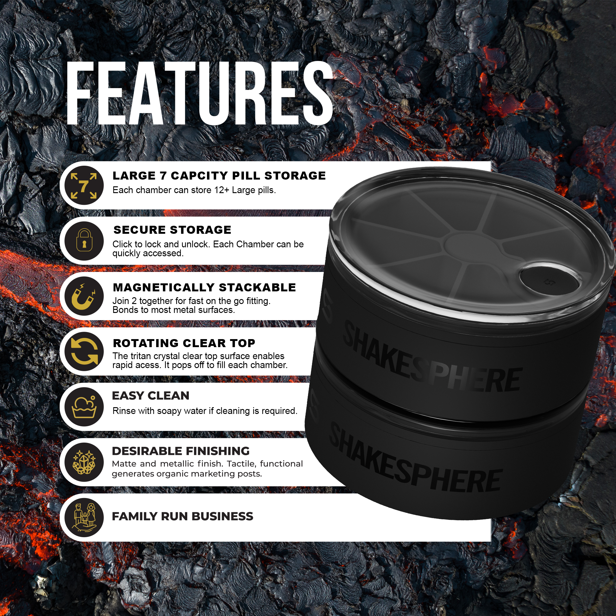 Magnetic Pill Storage 1 SINGLE UNIT PACK