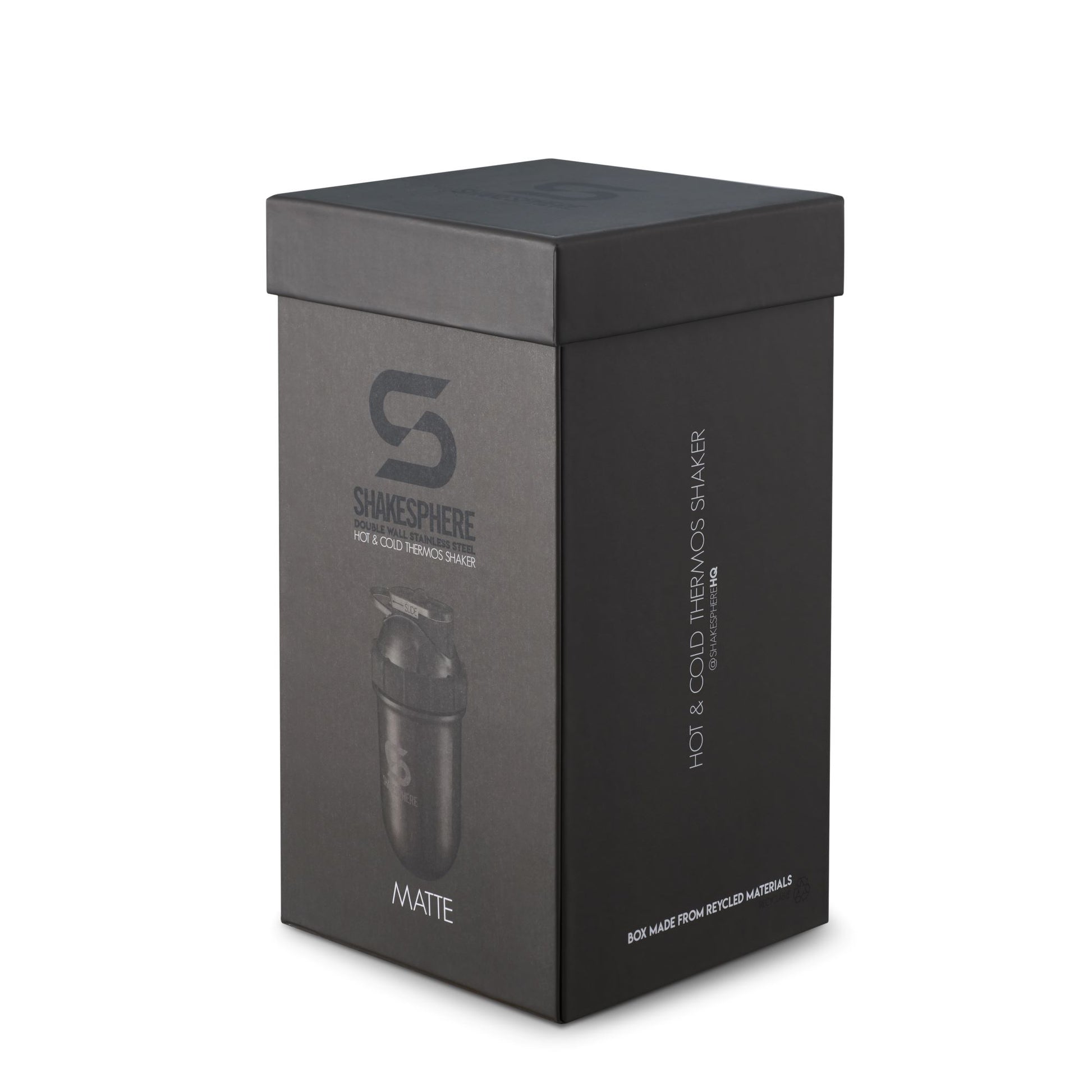 Protein shaker bottle 700mls "Tumbler" Double Wall Steel Matte Black