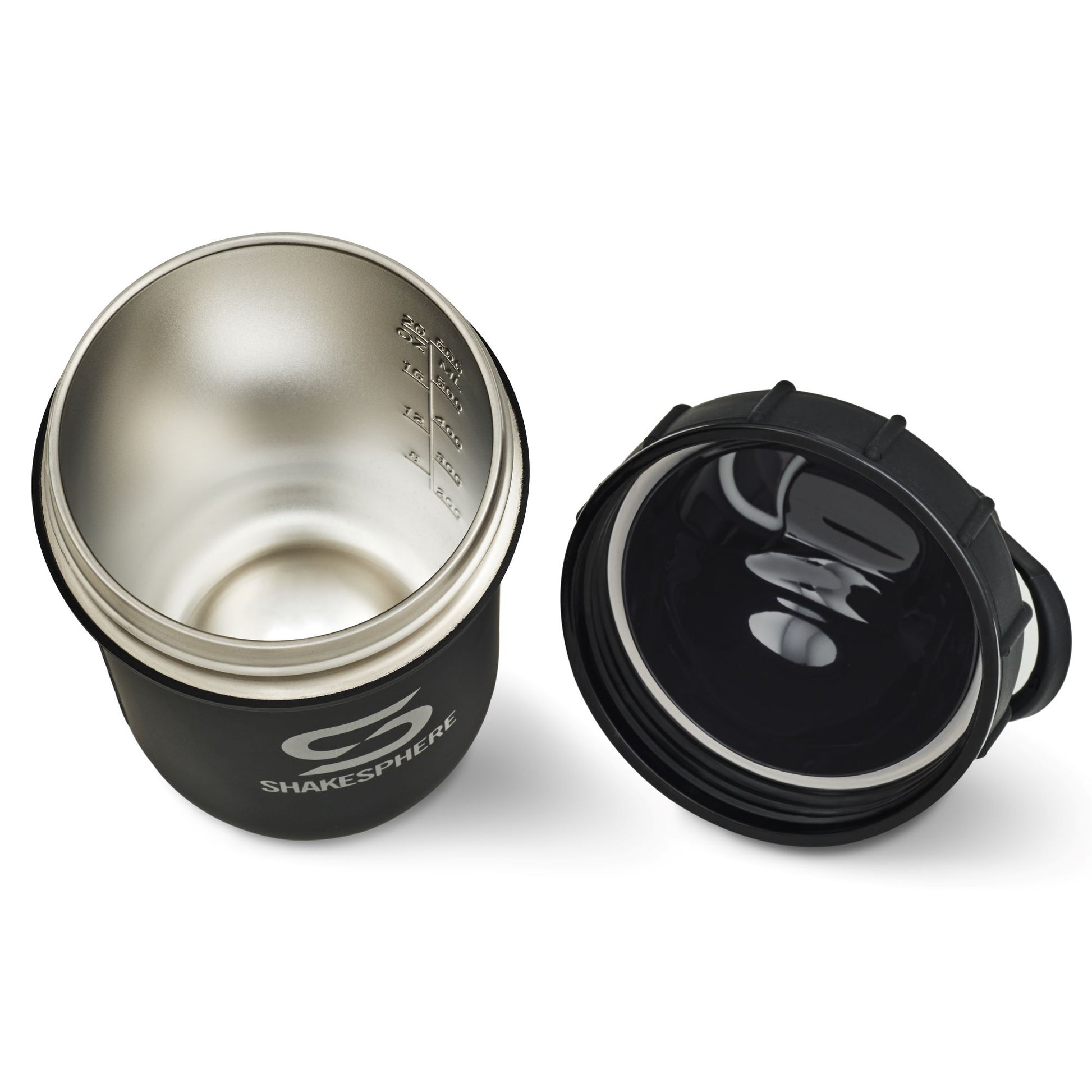 Protein shaker bottle 700mls "Tumbler" Double Wall Steel Matte Black