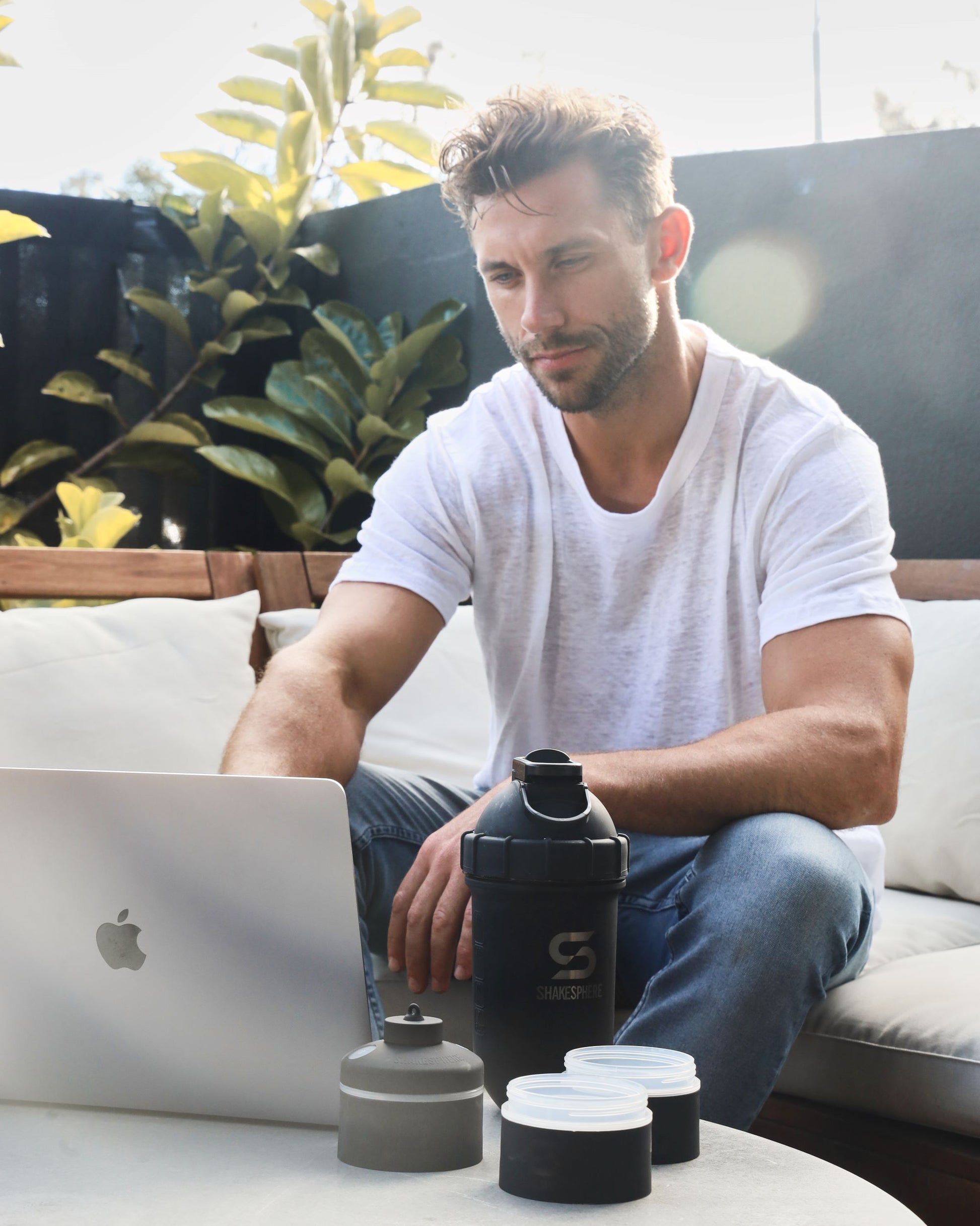 Protein shaker bottle 700mls "Tumbler" Double Wall Steel Matte Black