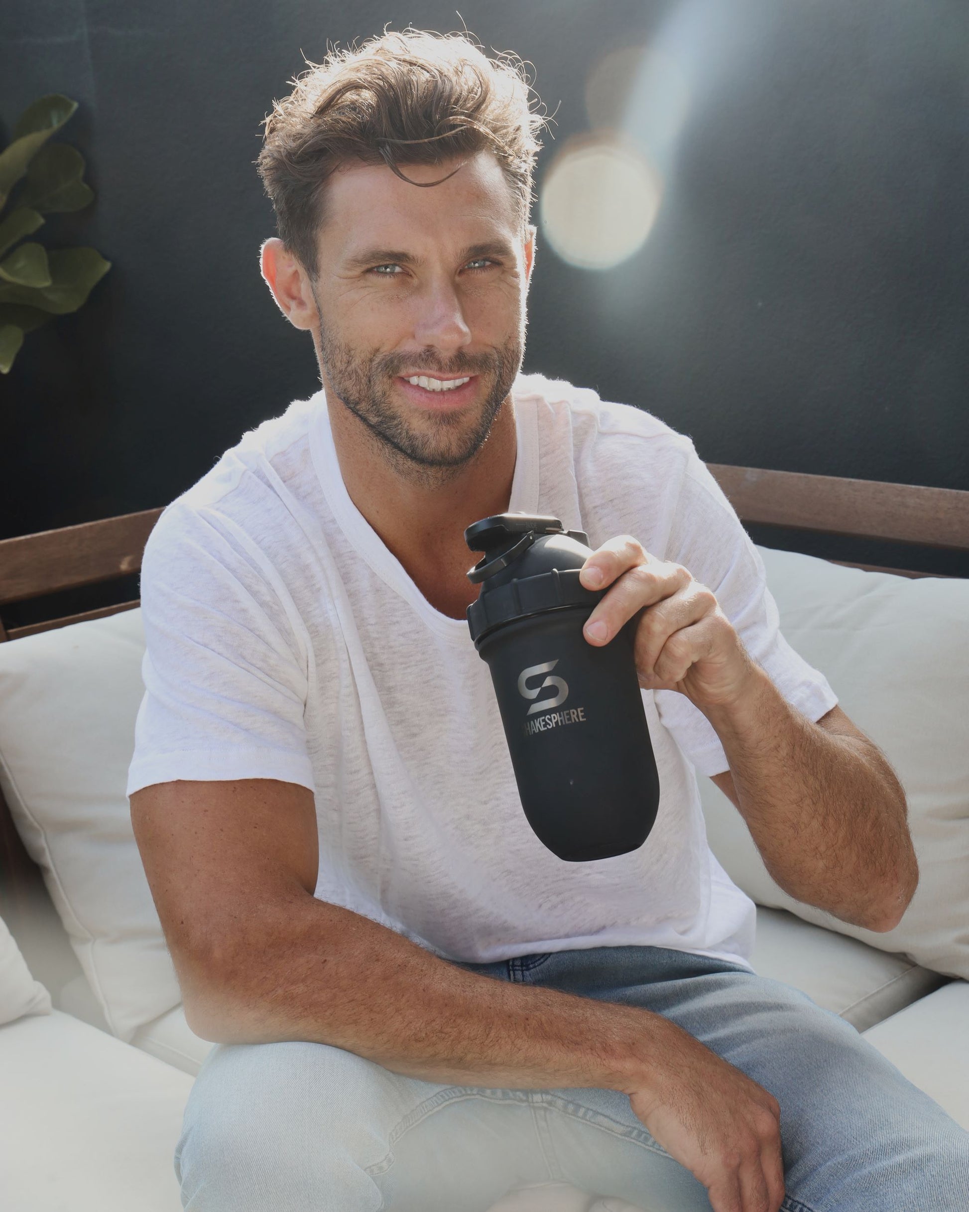 Protein shaker bottle 700mls "Tumbler" Double Wall Steel Matte Black