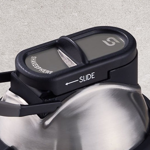 Matte Black Steel Slide Cap for Protein shaker bottle