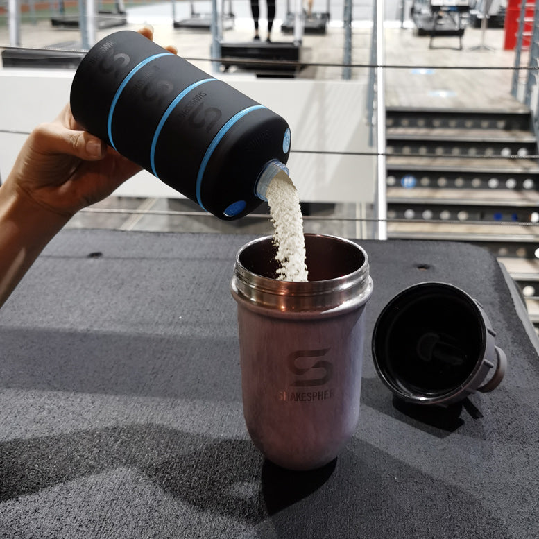 Protein Powder Stackable Storage Container 85g / 3oz, Cyan Blue