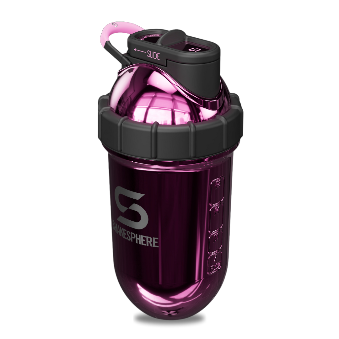 Protein shaker bottle 24.6 Fl Oz Double Wall Steel Mirrored Pink