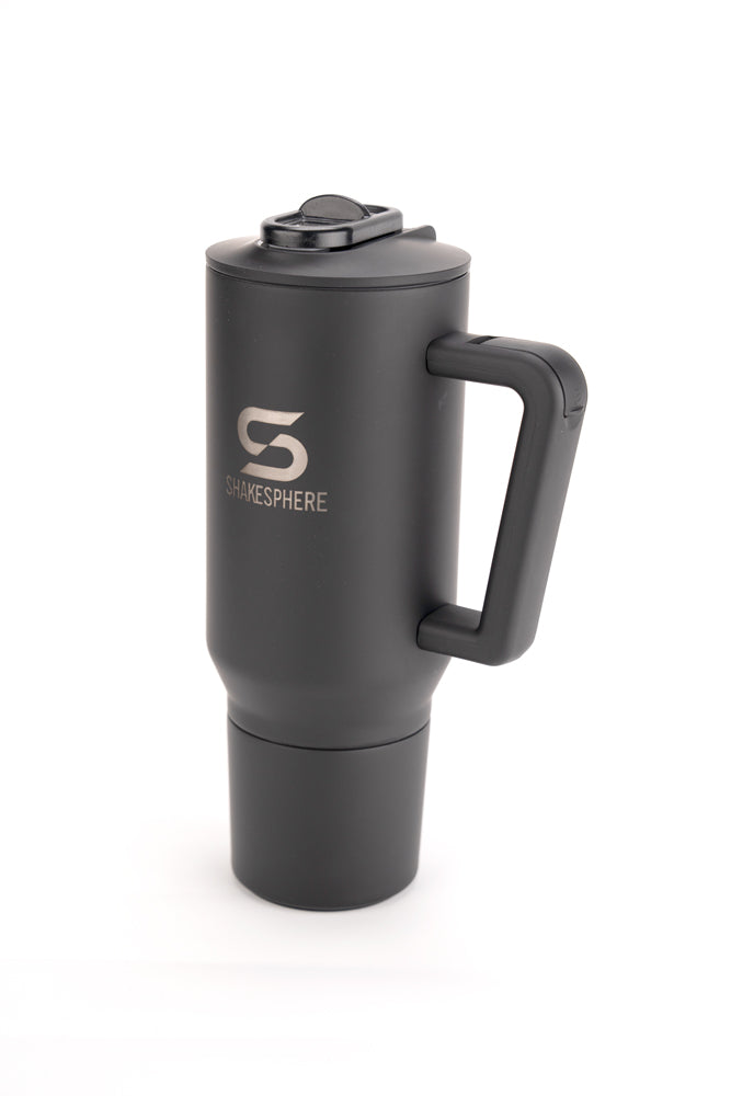 ShakeSphere® Go To Cup – 1000ml Double-Wall Thermal Storage Cup - Matte Black