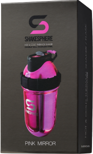 Protein shaker bottle 24.6 Fl Oz Double Wall Steel Mirrored Pink