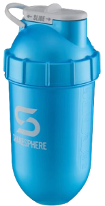 Protein shaker bottle 700mls "Tumbler Original" Metallic Cyan/White Logo