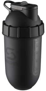 Protein shaker bottle 700mls "Tumbler View" Matte Black/Black Window