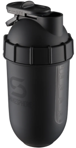 Protein shaker bottle 700mls "Tumbler View" Matte Black/Black Window