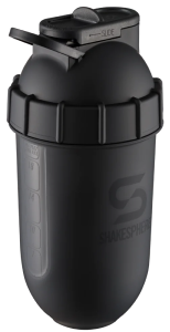 Protein shaker bottle 700mls "Tumbler View" Matte Black/Black Window