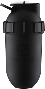 Protein shaker bottle 700mls "Tumbler View" Matte Black/Black Window