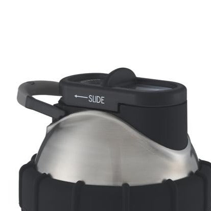Matte Black Steel Slide Cap for Protein shaker bottle
