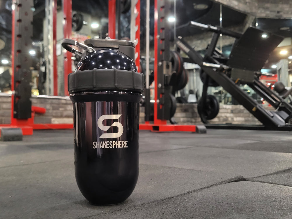 Protein shaker bottle 24.6 Fl Oz Double Wall Steel Mirrored Black