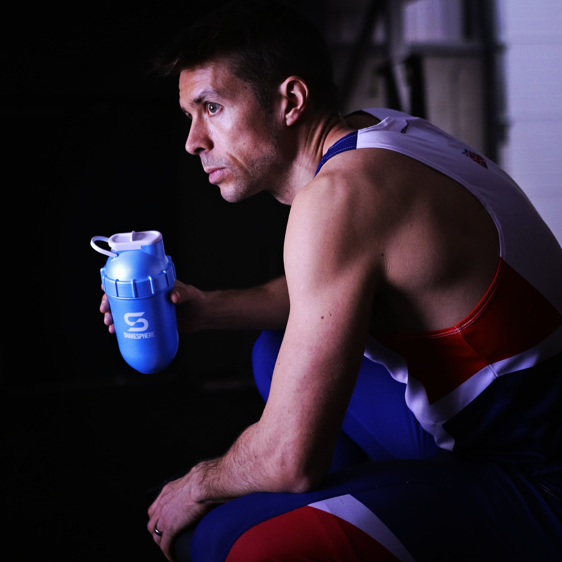 Protein shaker bottle 700mls "Tumbler Original" Metallic Cyan/White Logo