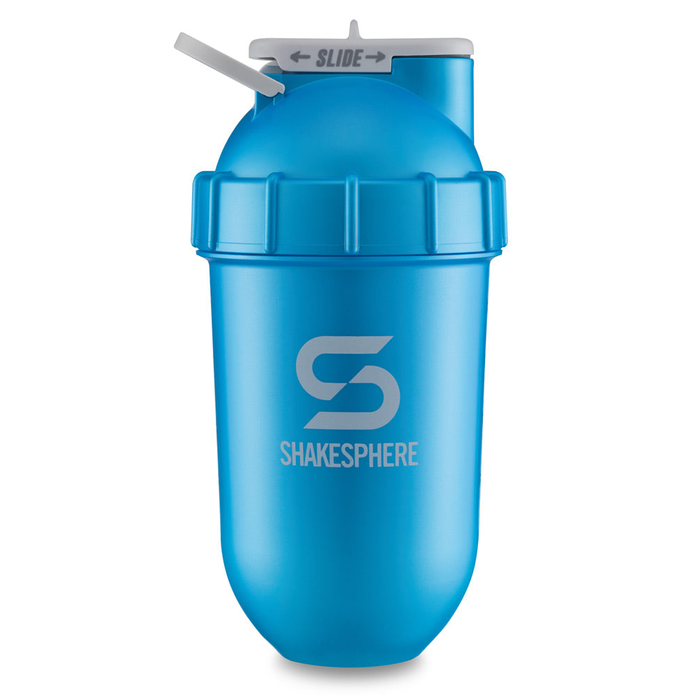 Protein shaker bottle 700mls "Tumbler Original" Metallic Cyan/White Logo