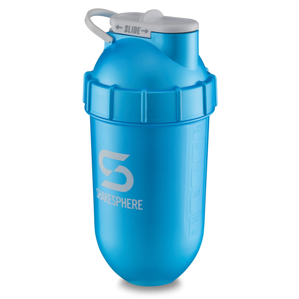 Protein shaker bottle 700mls "Tumbler Original" Metallic Cyan/White Logo