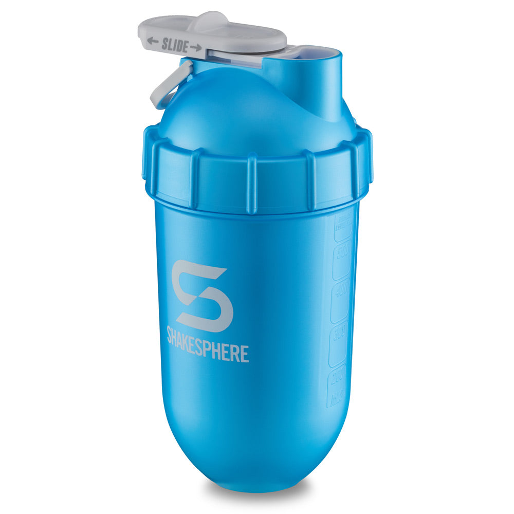 Protein shaker bottle 700mls "Tumbler Original" Metallic Cyan/White Logo