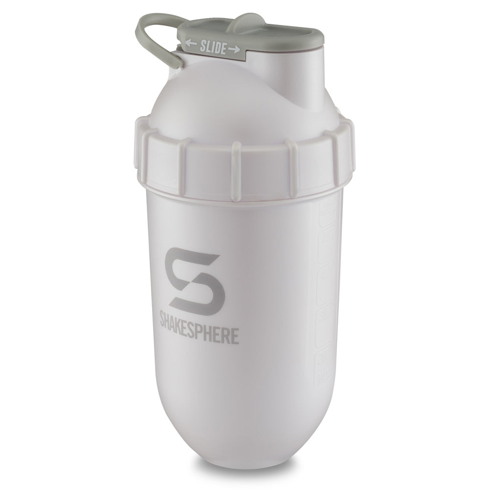 Protein shaker bottle 700mls "Tumbler" Original Pearl White/Grey Logo