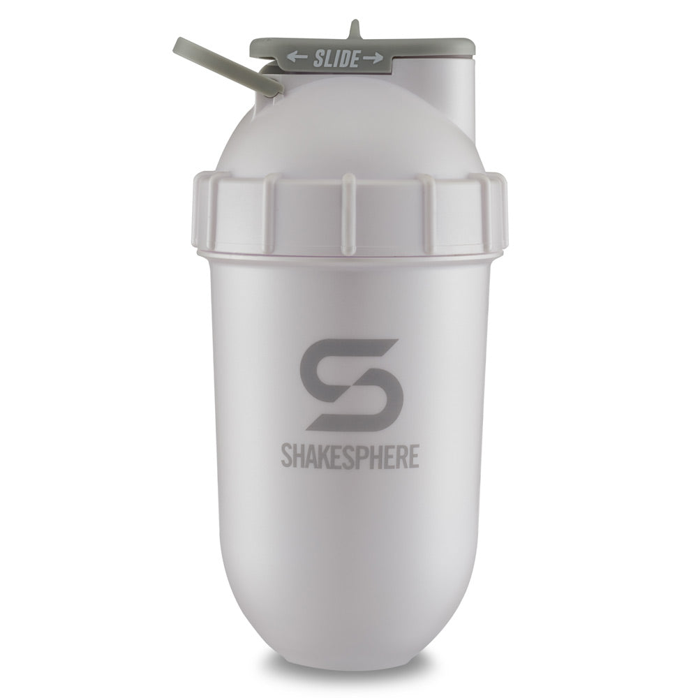 Protein shaker bottle 700mls "Tumbler" Original Pearl White/Grey Logo