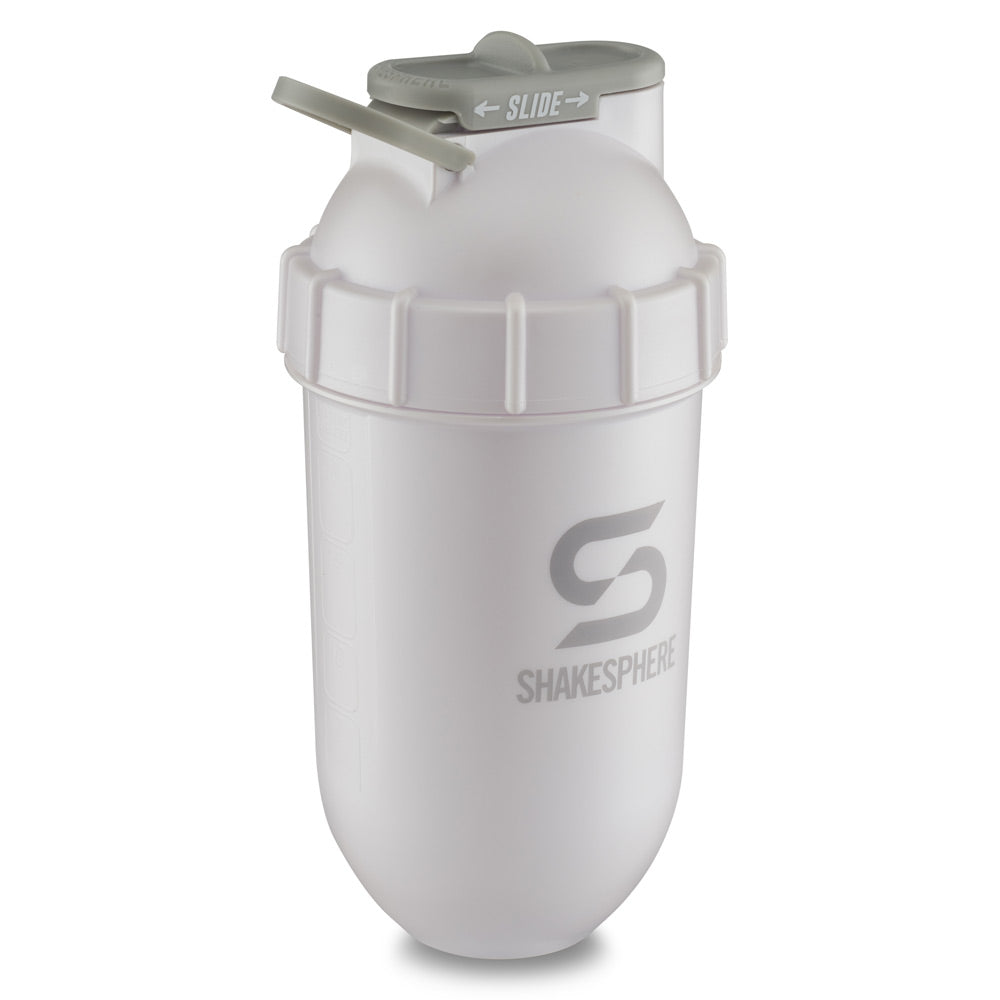 Protein shaker bottle 700mls "Tumbler" Original Pearl White/Grey Logo