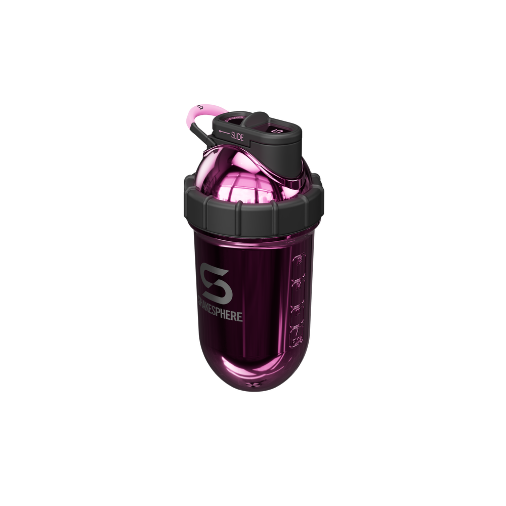 Protein shaker bottle 24.6 Fl Oz Double Wall Steel Mirrored Pink