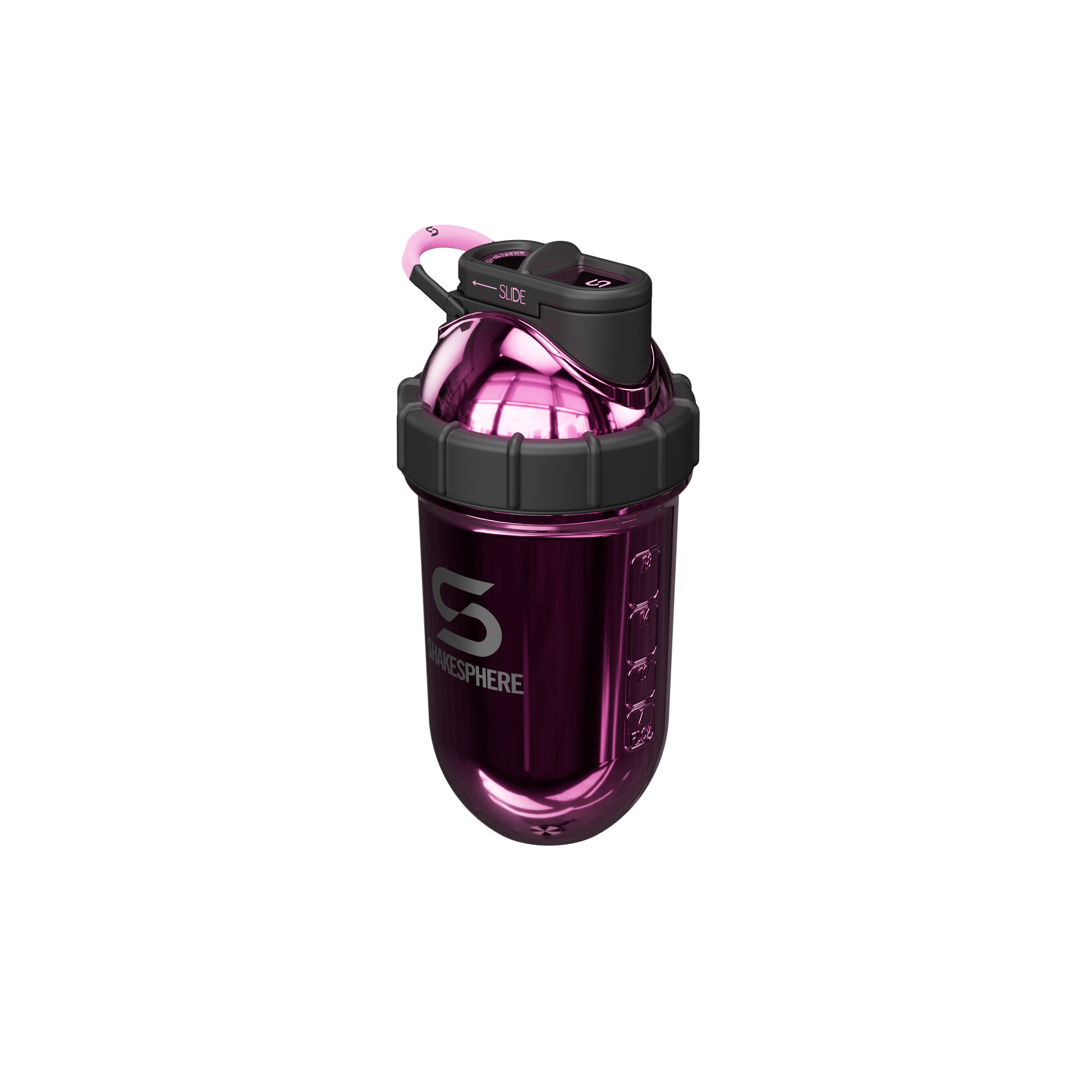 Protein shaker bottle 24.6 Fl Oz Double Wall Steel Mirrored Pink