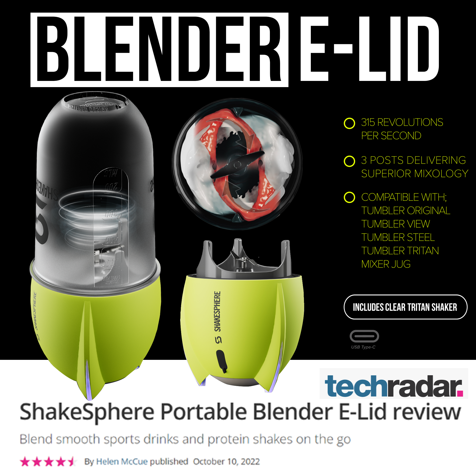 XS® Energy Blender Bottle Shaker - Blue/Pink/Yellow - AmwayGear