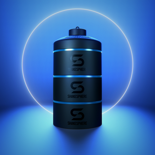 Protein Powder Stackable Storage Container 85g / 3oz, Cyan Blue
