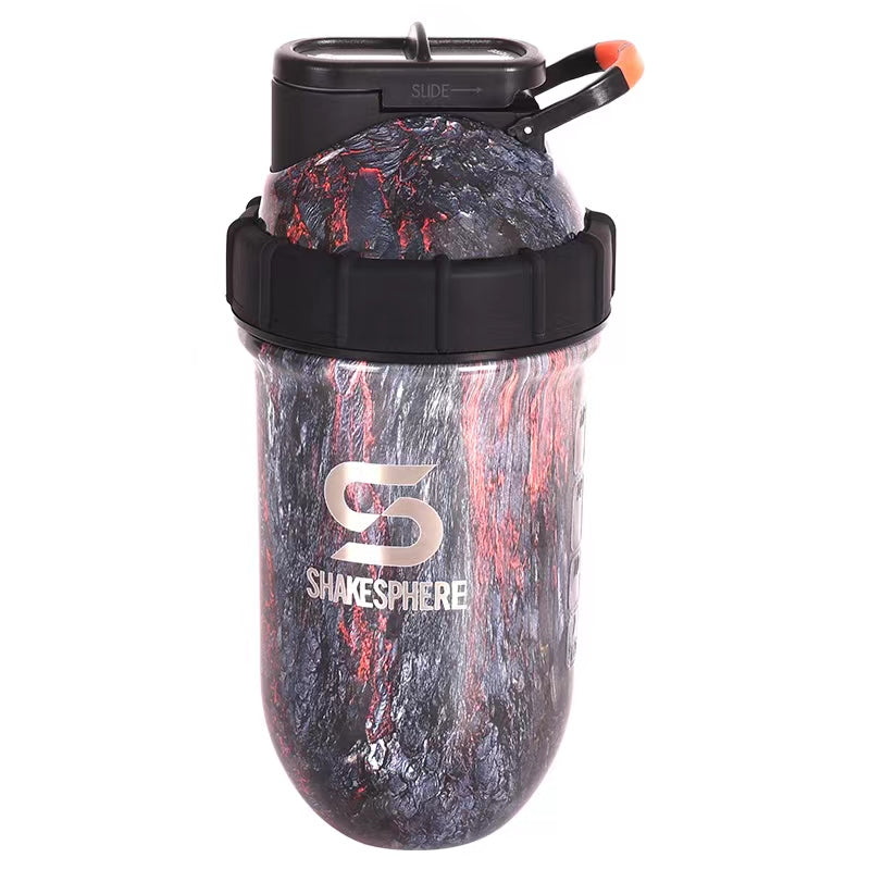 Protein shaker bottle 700mls "Tumbler" Double Wall Steel Lava